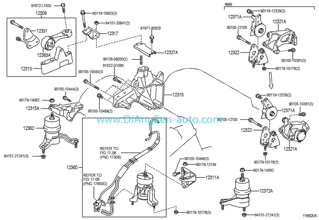 Auto Parts-Rubber Transmission Mounting for Toyota Highlander