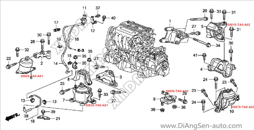 Custom Car/Auto Rubber Parts Engine Motor Mounting for Honda Accord (50830-TA0-A01)