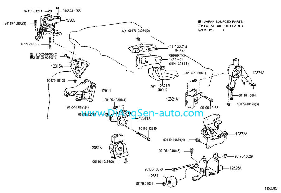 Replacement Car Rubber Engine Motor Mounting for Toyota Corolla2010 (12372-22200)