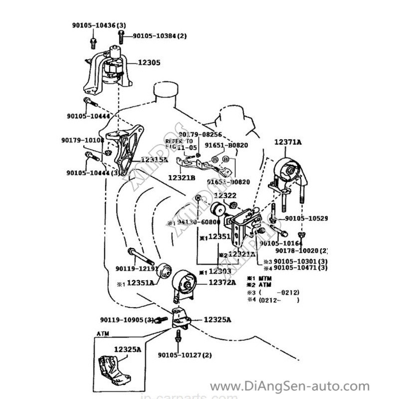 Engine Mount Replacement Parts for Toyota Echo (12305-0M020)